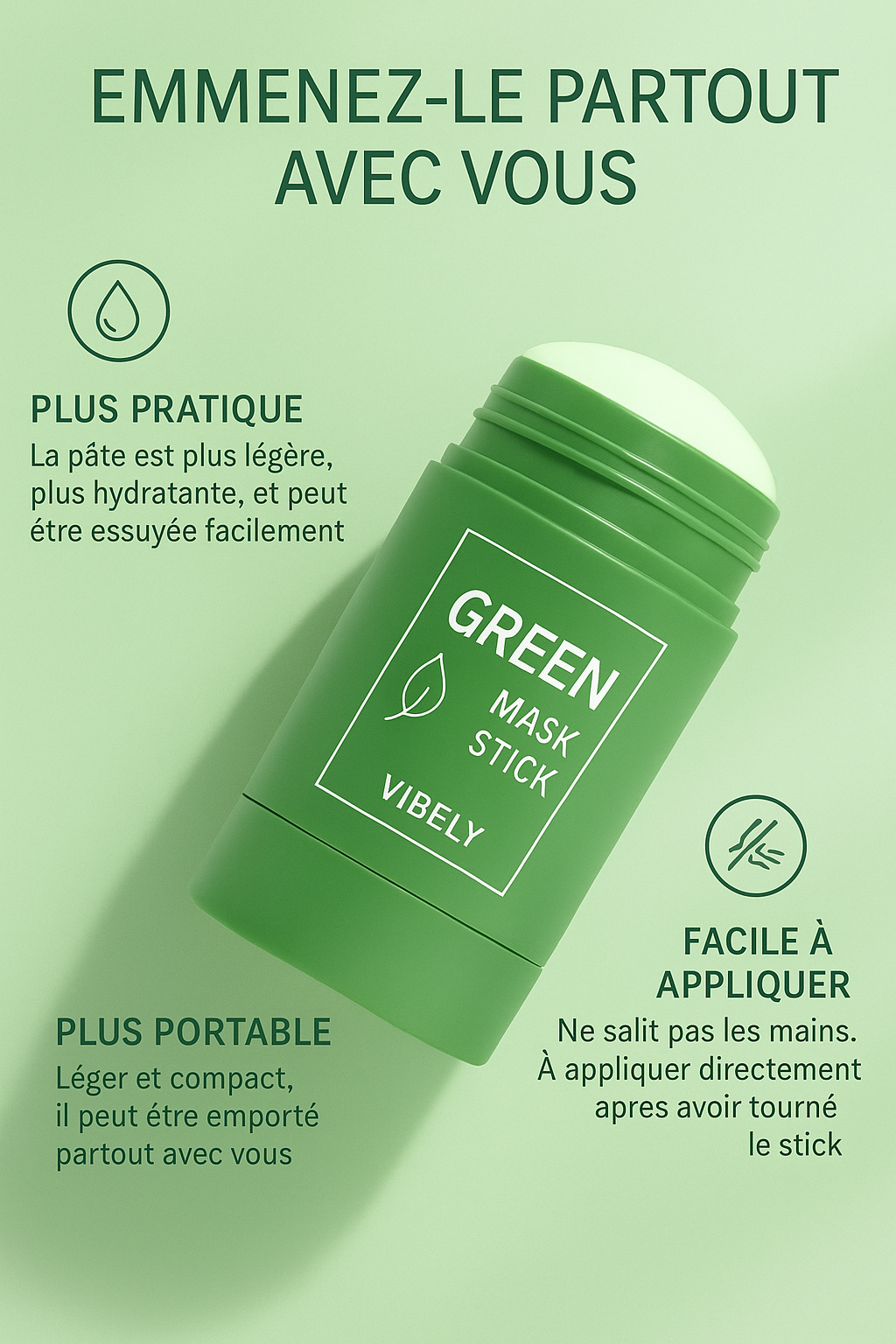 Green mask- visage lisse et éclatant