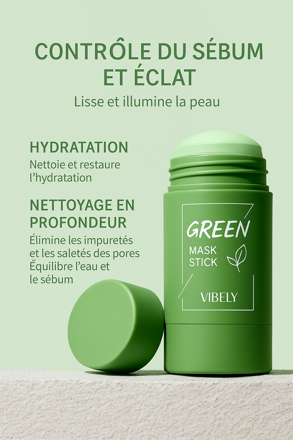 Green mask- visage lisse et éclatant