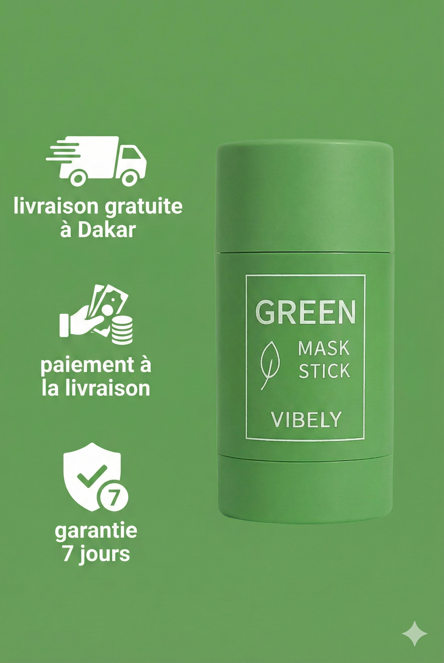 Green mask- visage lisse et éclatant